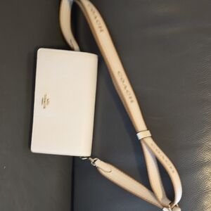 Coach Ivory Crossbody Bag with Logo Strap